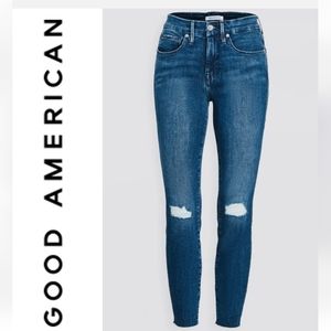 GOOD AMERICAN Jean; Good Legs Crop, SZ: 24. Blue 432.  MRSP:$159 NWT